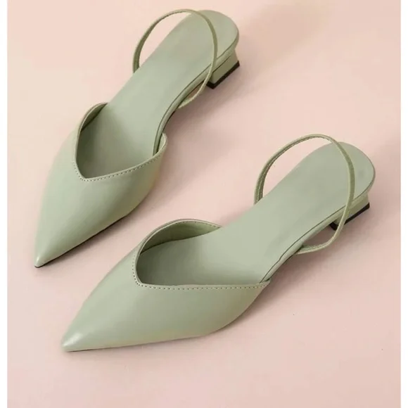 Minimalist Point Toe Slingback Pumps - Picture 4 of 9